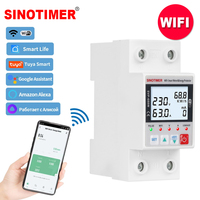 63A TUYA WiFi Smart Earth Leakage Over Under Voltage Protector Relay Device Switch Breaker Energy Power kWh Meter Smart Life