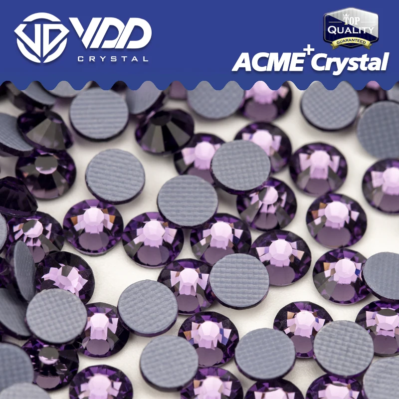 VDD 035 Tanzanite ACME+Series Glass Hotfix Rhinestones Crystal Flatback Strass Glitter Diamond Stones For Clothes Decorations