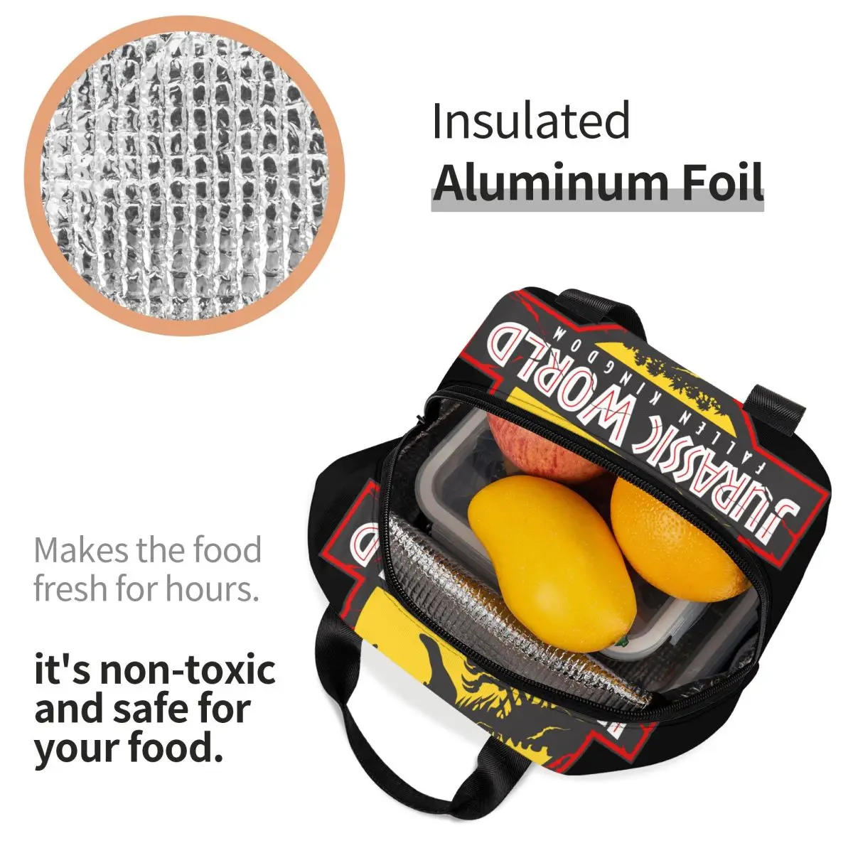 Tas Makan Siang Terisolasi Dinosaurus Jurassic Park Tas Pendingin Wadah Makanan Anti Bocor Kotak Makan Siang Tote Tas Penyimpanan Makanan Piknik Perguruan Tinggi