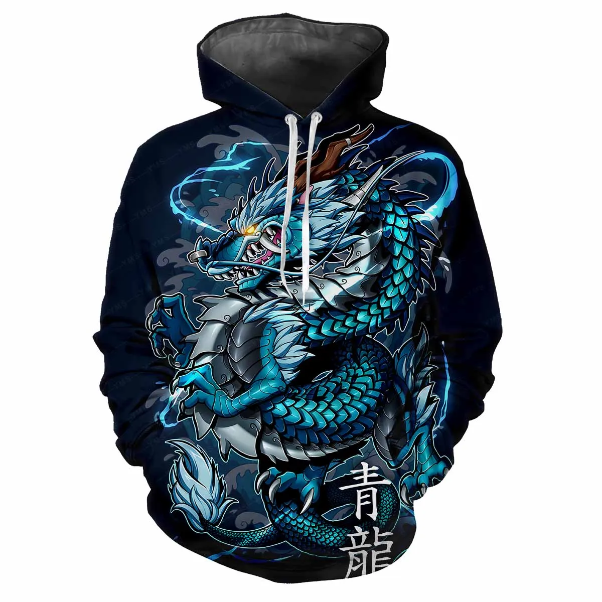 

Chinese Dragon Pattern 3D Harajuku Printed Cartoon Anime Cool And Stylish Avant-garde Men's Soft Comfortable New Tide Hoodie Top