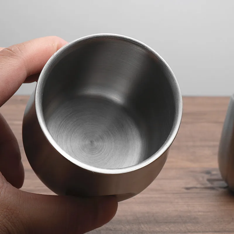 304 Stainless Steel Double Wall Espresso Cup Creative Insulated Coffee Cup Office Home Tea Cup Heat Retention Portable Mug