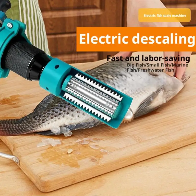 Portable Electric Fish Scaler Remover, electric drill Waterproof Powerful Fish Scale Cleaner Knife ABS Guard Seafood Kitchen