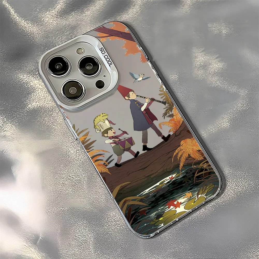 Cartton O-Over The Garden Wall Laser Phone Case for iPhone 12 11 13 14 15 16 Max Pro Plus IMD Shockproof Silicone Coque