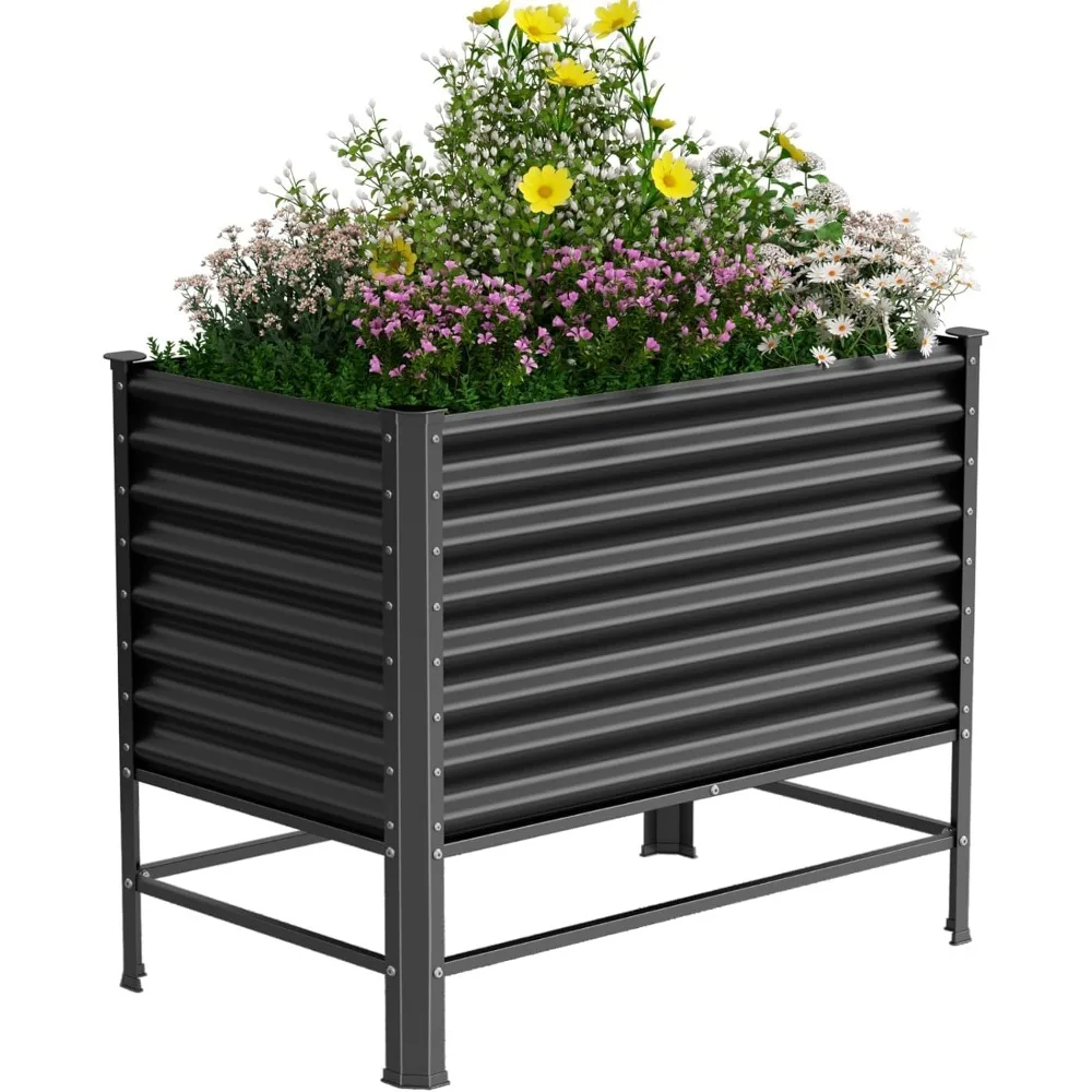

Galvanized Raised Garden Bed with Legs,48×24×37in Large Metal Elevated Raised Planter Box ,Raised Garden Bed,900lb, Customized