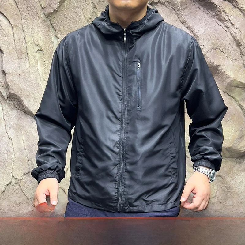 

Легкое уличное мужское пальто Jaet, новое раннее осеннее спортивное пальто с капюшоном и подставкой, длинное повседневное пальто све для повседневного использования