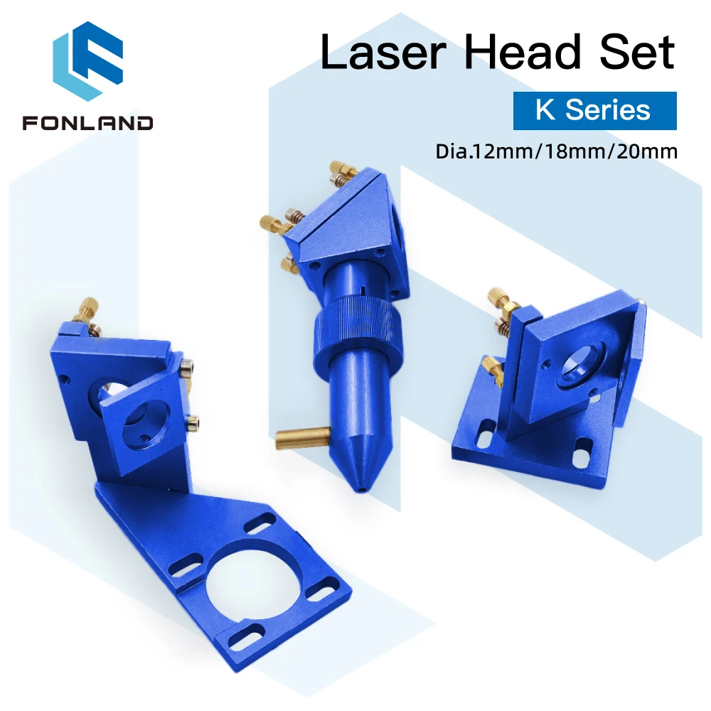 

FONLAND K Series CO2 Mini Laser Head Set D12 18 20 Lens for 2030 4060 K40 Laser Engraving Cutting Machine