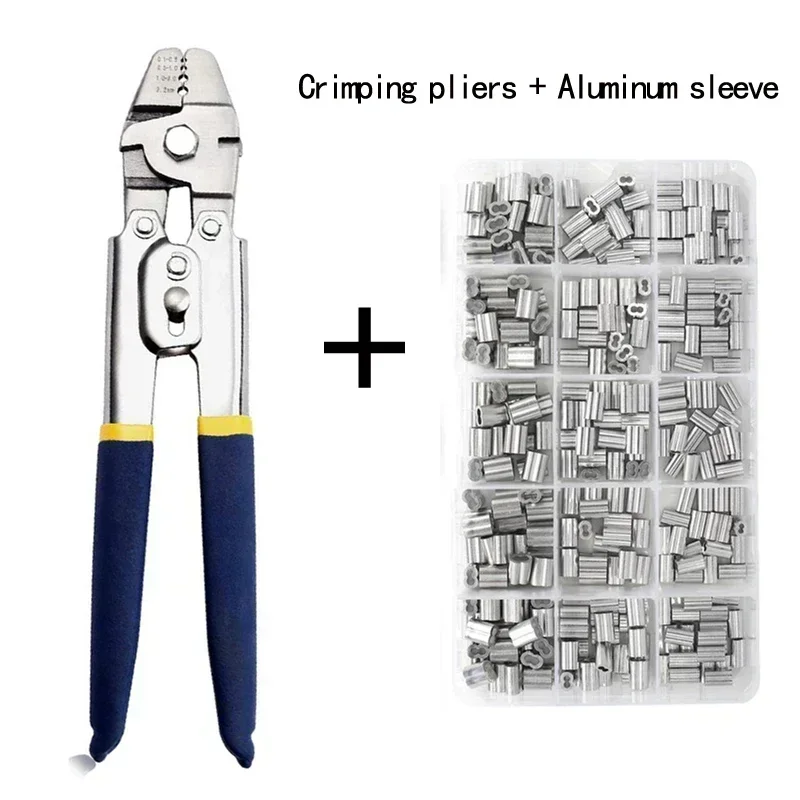 

Special Aluminum Sleeve Crimping Pliers For Steel Wire Rope Fishing Clamp Chuck Shearing Hardware tools Crimping Range 0.1-2.2mm