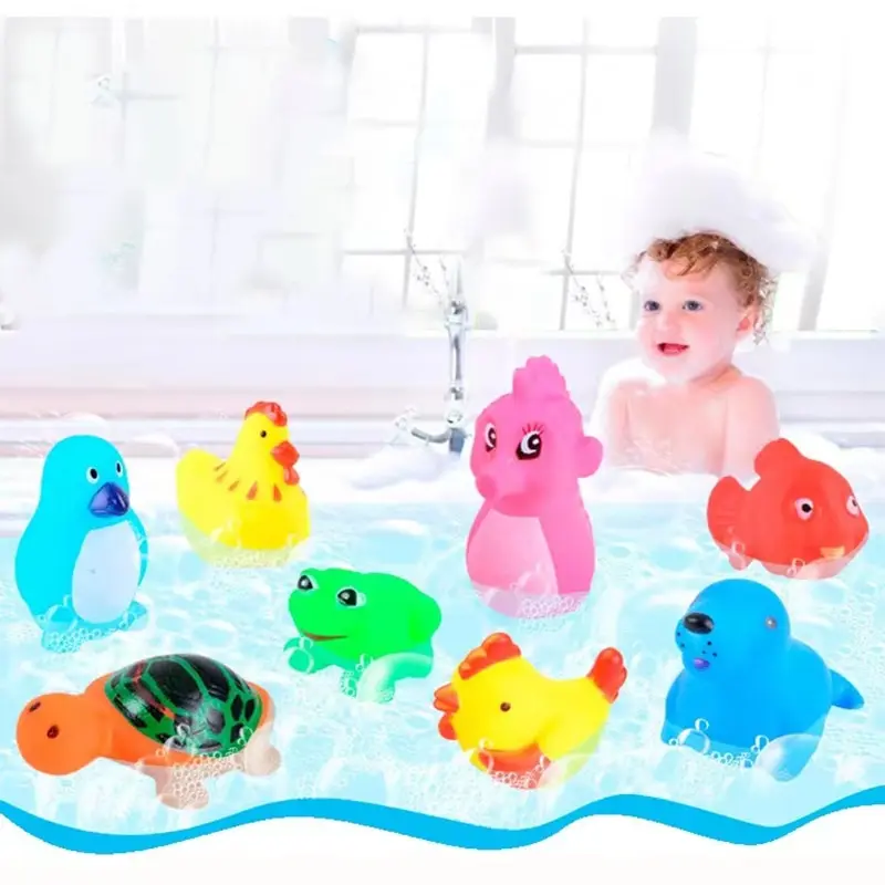 8 Pcs Set Bathing Toys Random Kids Baby Animal Bathing Splashing Sounds Small Toys