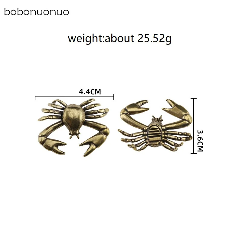 Retro Brass Ocean CRAB Fish Watching Fishes Sea Animals Model Fishbowl Decoration Action Figures Education Miniature Kids Toys