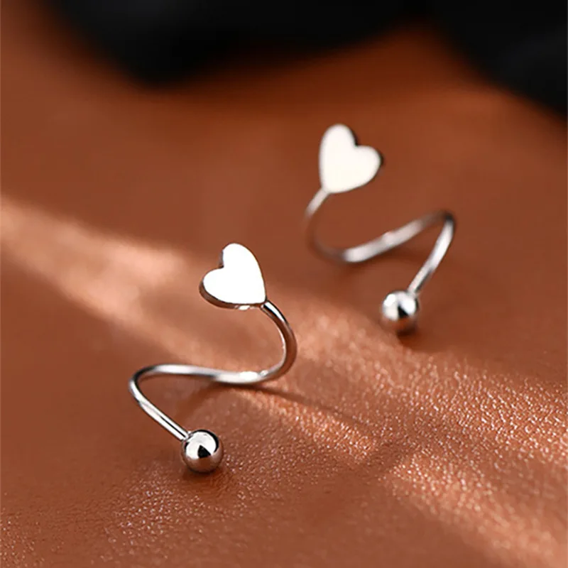 1pcs Simple S Shape Star Heart Stud Ear Stainless Steel Bar Spiral Twister Tragus Ear Piercing Helix Body Jewelry Piercing Oreja