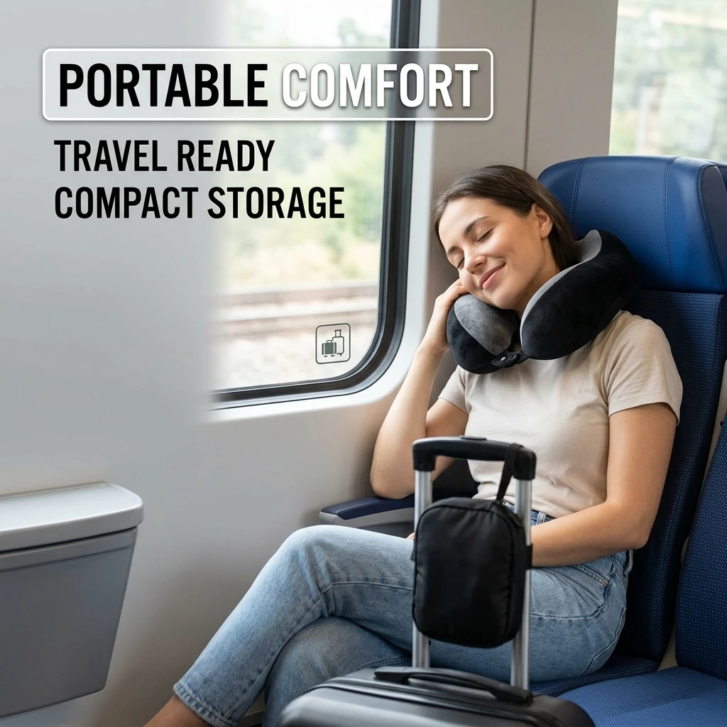 Travel U Shape Memory Foam Pillow Portable Soft Adjustable Neck Support Cushion Office Noon Break Healthcare Sleeping Pillows