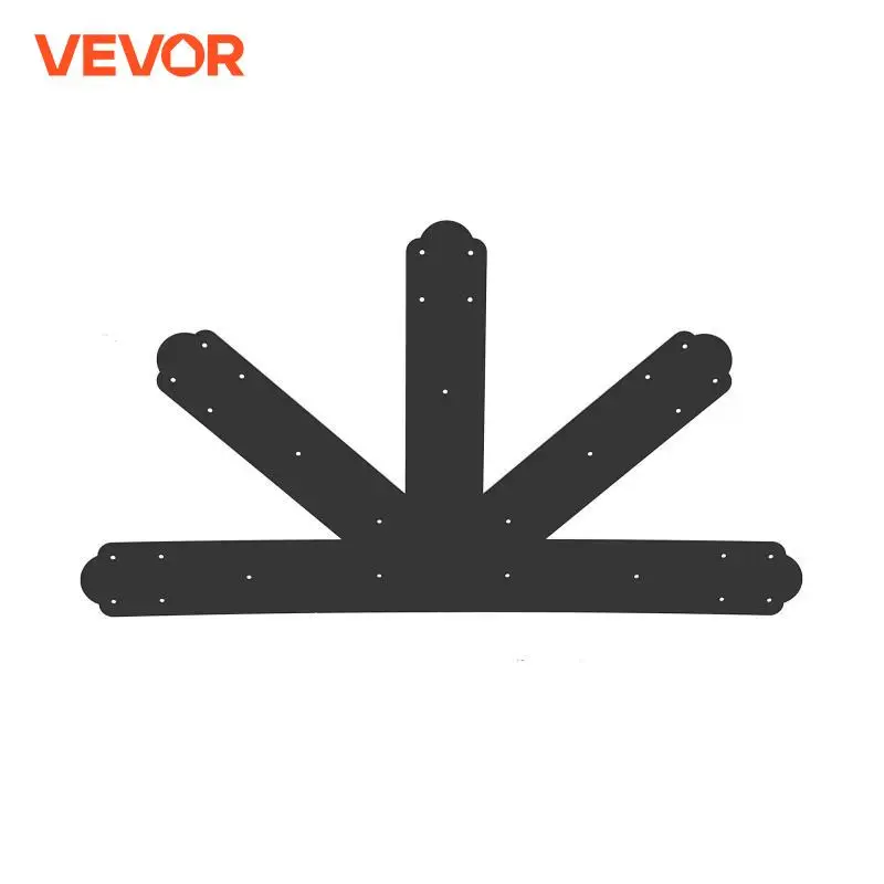 VEVOR Gable Plate 29 Holes For Safety 12:12 Black Powder Coated Steel Panel Decorative Gable Plate Ease to Install With 30 Screw