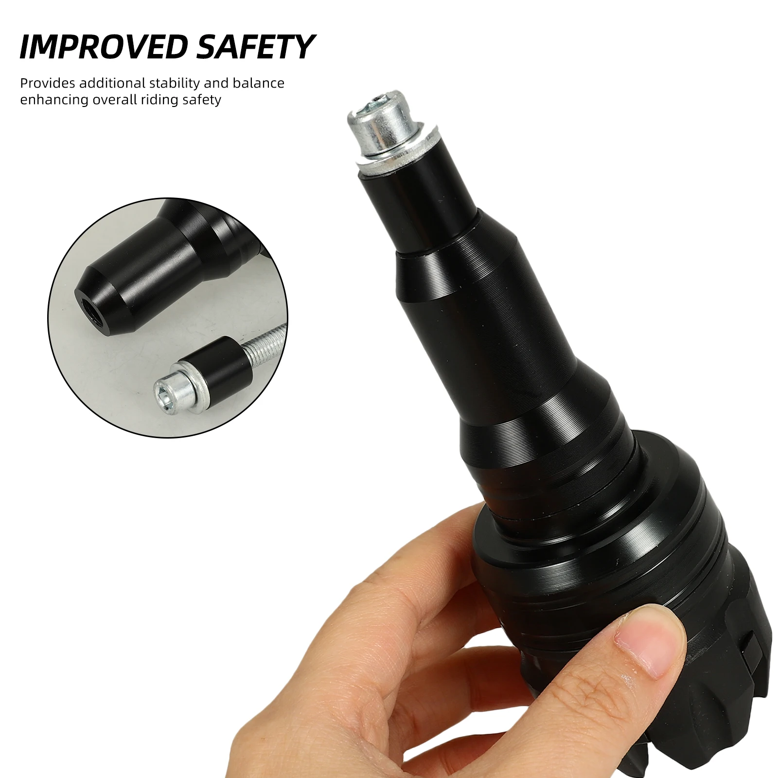 

Firm Motorcycle Handlebar Plug Handlebar End Cap Aluminum Alloy Crash Protection Durable Stylish Design Bar End Plug For Bike
