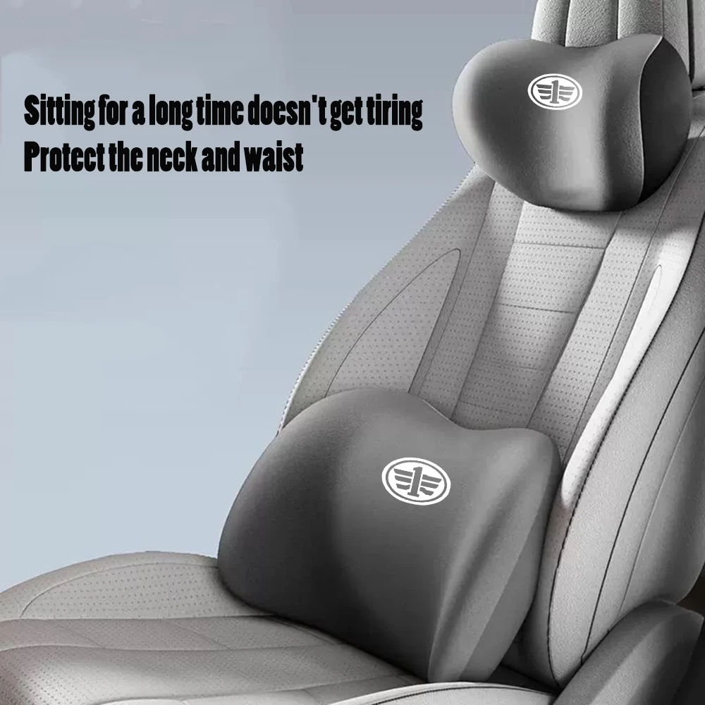 Car Headrest Neck Support Seat Lumbar cushion Neck Pillow Waist pad for FAW V5 X80 B50 X40 T77 V2 Vita F5 V70 D60 J6 F1 V80 B70 - view 3