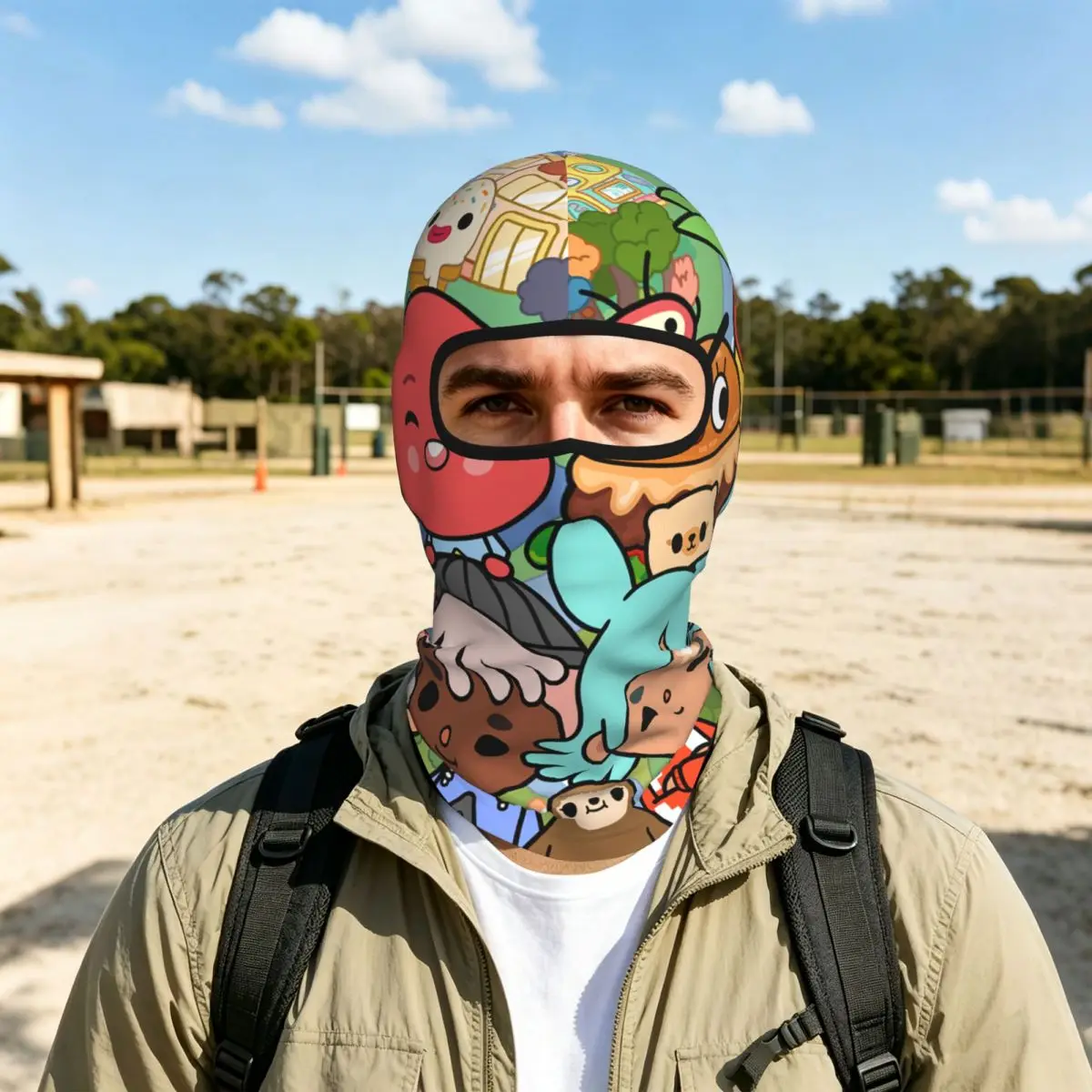 Toca Life Box Toca Boca Cute Game Breathable Thin Balaclava Full Face Mask Sun Protection Neck Gaiter For Motorcycle Outdoor