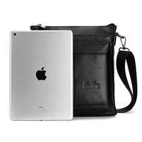 Men's Leather Messenger Bag Business Shoulder Bag Small Crossbody Bag Multi Function Messenger Bag Men's Travel Bag - Image 2