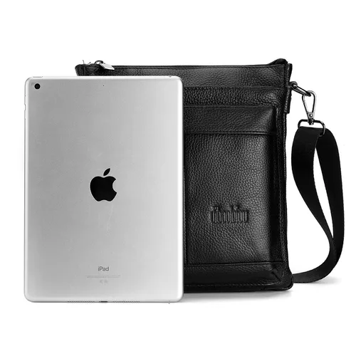 Imagen 2 del producto Bolso bandolera de cuero para hombre, bolso de hombro de negocios, bolso cruzado pequeño, bolso mensajero multifunción, bolso de viaje para hombre