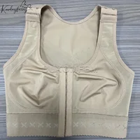 Sujetador sin mangas de alta compresión personalizado, sujetador moldeador sin costuras con pecho frontal, Correa ancha para el hombro y ojos de gancho, Faja de verano