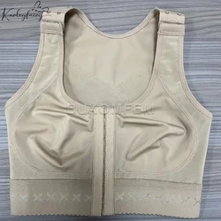 Sleeveless Highly Compressed Customized Bra Front Breasted Seamless Shaping Bra with Wide Shoulder Strap & Hook Eyes Summer Faja