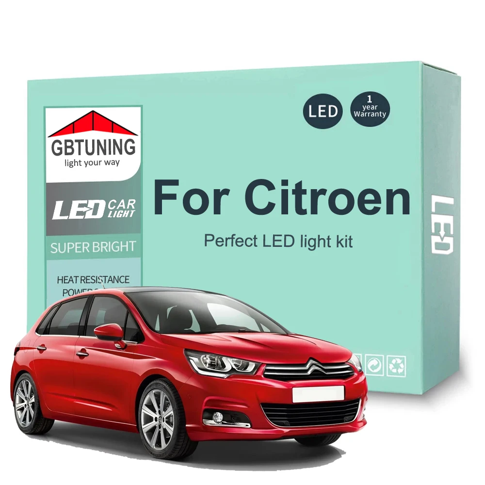 Kit de lâmpada interior led para citroen c1 c2 c3 c4 c5 c6 c8 grand picasso aircross c-crosser c-elysee xsara picasso canbus lâmpada