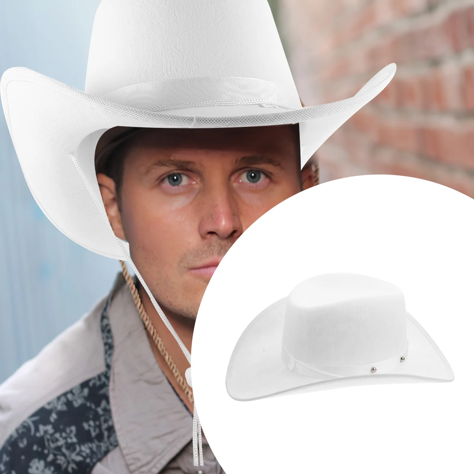 

Cowboy Hat Non-woven Fabric Women Cowgirl Girls Stylish Creative Western Hats Headgear Costume Lightweight Portable Breathable