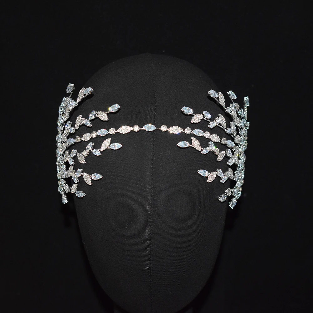 YCDZSWWL Full Rhinestones Shiny Women Headpieces Elegant Crystal Tiara Bride Hair Accessories for Wedding Banquet