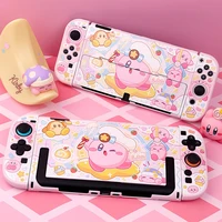 Carcasa protectora rosa de dibujos animados para consola Nintendo Switch OLED, funda rígida acoplable para Switch 2, Protector de controlador JoyCons
