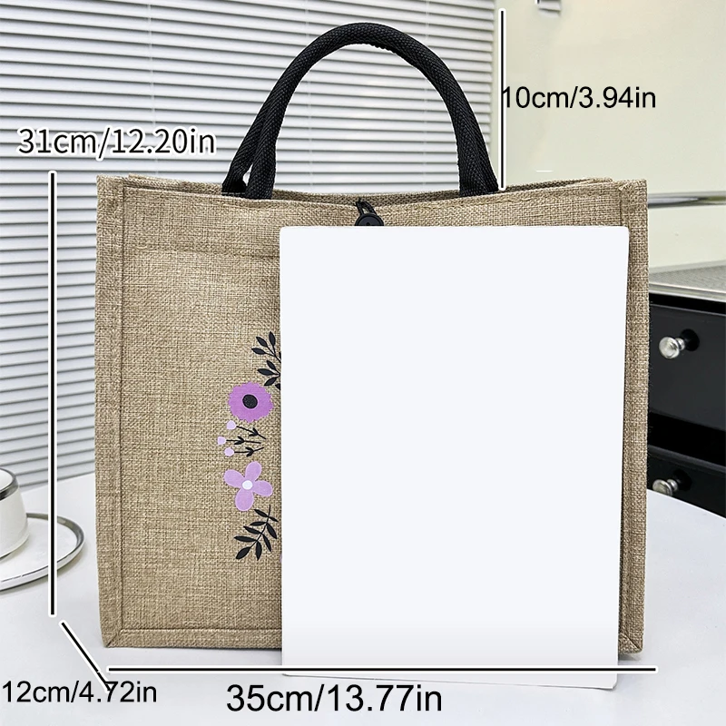 Polarshe Customized Canvas Tote Bag Linen Textured Handbag Personalized Gift Bag for Women ,Wedding,Beach,Work,Travel,Daily Use