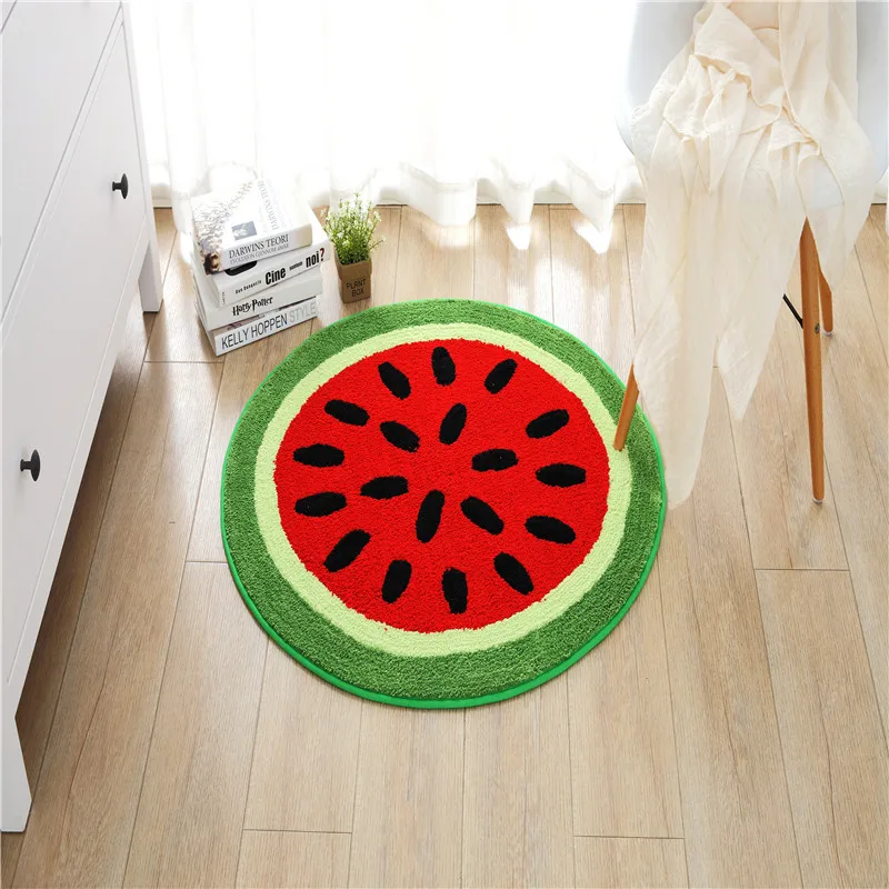 Creative Cartoon Watermelon Round Carpet Home Decor Sofa Coffee Table Rug Soft Carpet Kids Room Children Crawling Floor Mat