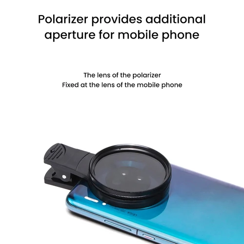 Imagen 2 del producto 120 LED reducen la luz de relleno reflectante de tatuajes con 52mm Cpl para lente de teléfono móvil filtro polarizador Circular Compatible con cualquier teléfono