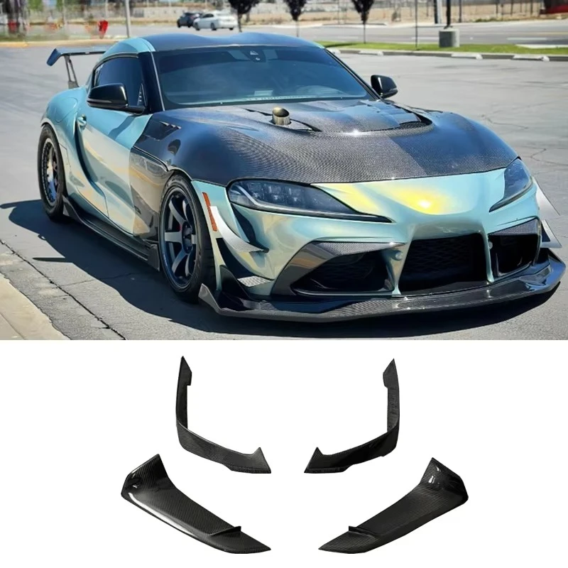 

4 PCS Carbon Fiber Front Canards Front Bumper Vents for Toyot Supra A90 A91 Mk5