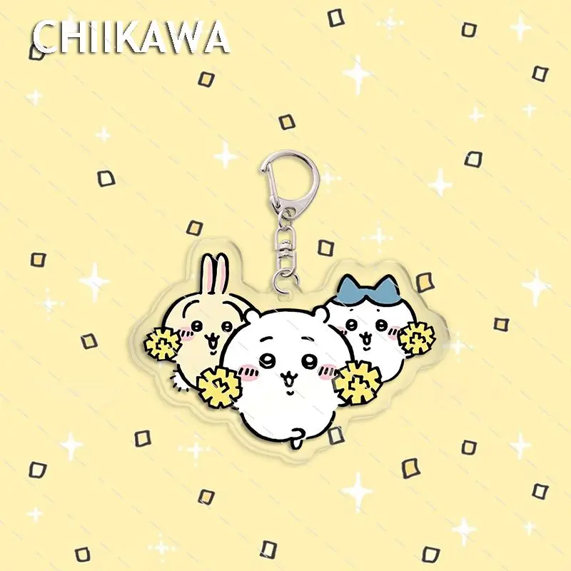 Chiikawa Acrylic Keychain Cute Japanese Anime Cartoon Usagi Hachiware Backpack Pendant Charm Keyring Merch Gift for Fans