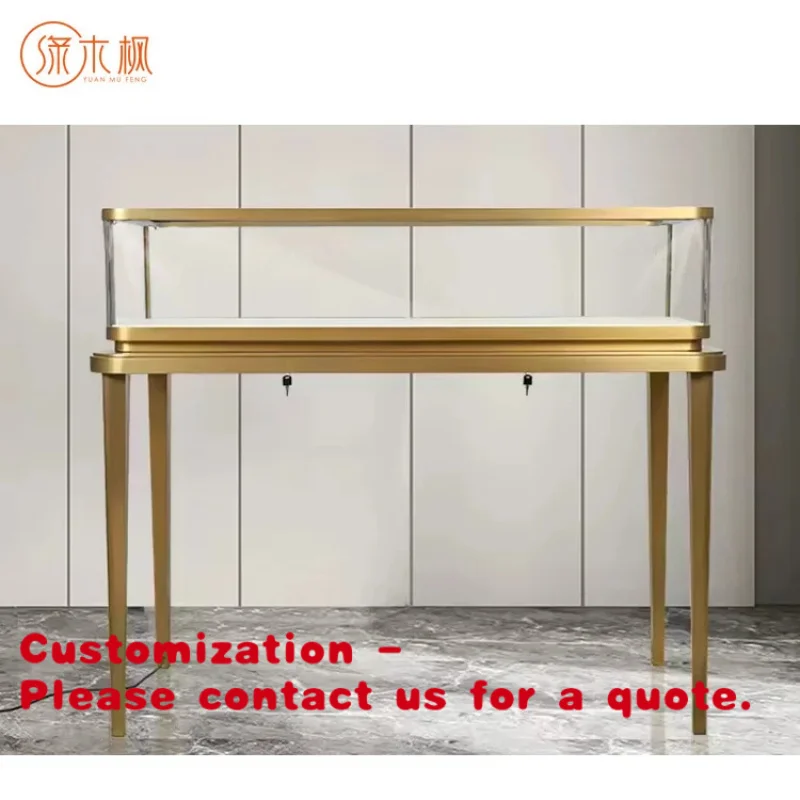 

custom.High-End Metal Glass Custom Fashion Jewellery Cabinet Showcase Luxury Square Jewelry Display Design