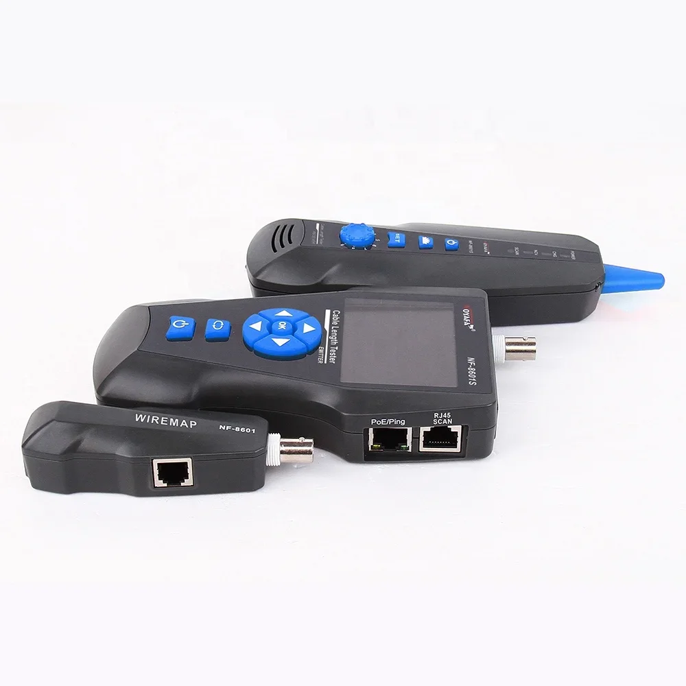 Noyafa NF-8601S TDR rastreador de Cable de red LCD multifuncional para RJ45, RJ11, BNC, Cable de Metal, PIN/POE