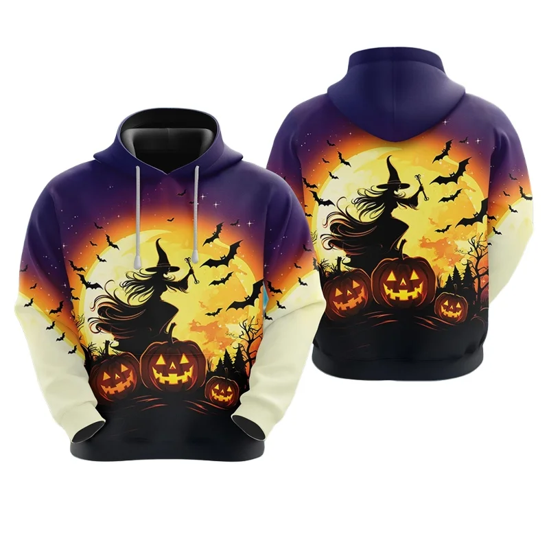 

Halloween Horror Ghost Pattern Men's Hoodies Pumpkin Graphic 3D Printing Sweatshirt Autumn Casual Oversize Long Sleeve Pullover