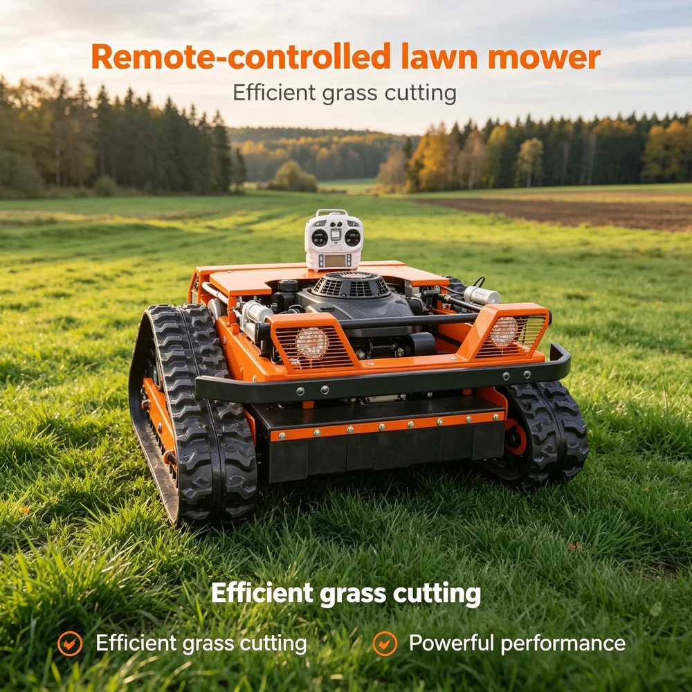 

Efficient Flow Remote Control Lawn Mower Customizable Product for Uneven Ground Thick Grass Easy Tool for Outdoor Use