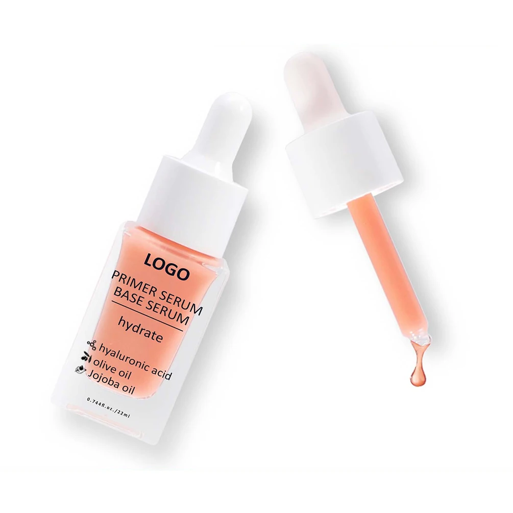 Apprêt à l'essence pour le visage, 22ml, marque privée, hydratant, acide hyaluronique, 3 couleurs, maquillage éclaircissant, Logo personnalisé, vente en gros