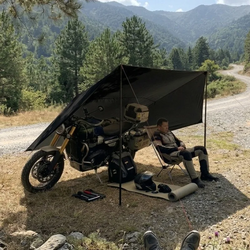 

Portable Sun-proof Motorcycle Shelters Foldable Multifunctional Tarp Shade Shelter Outdoor Shade Structures Camping Equipment