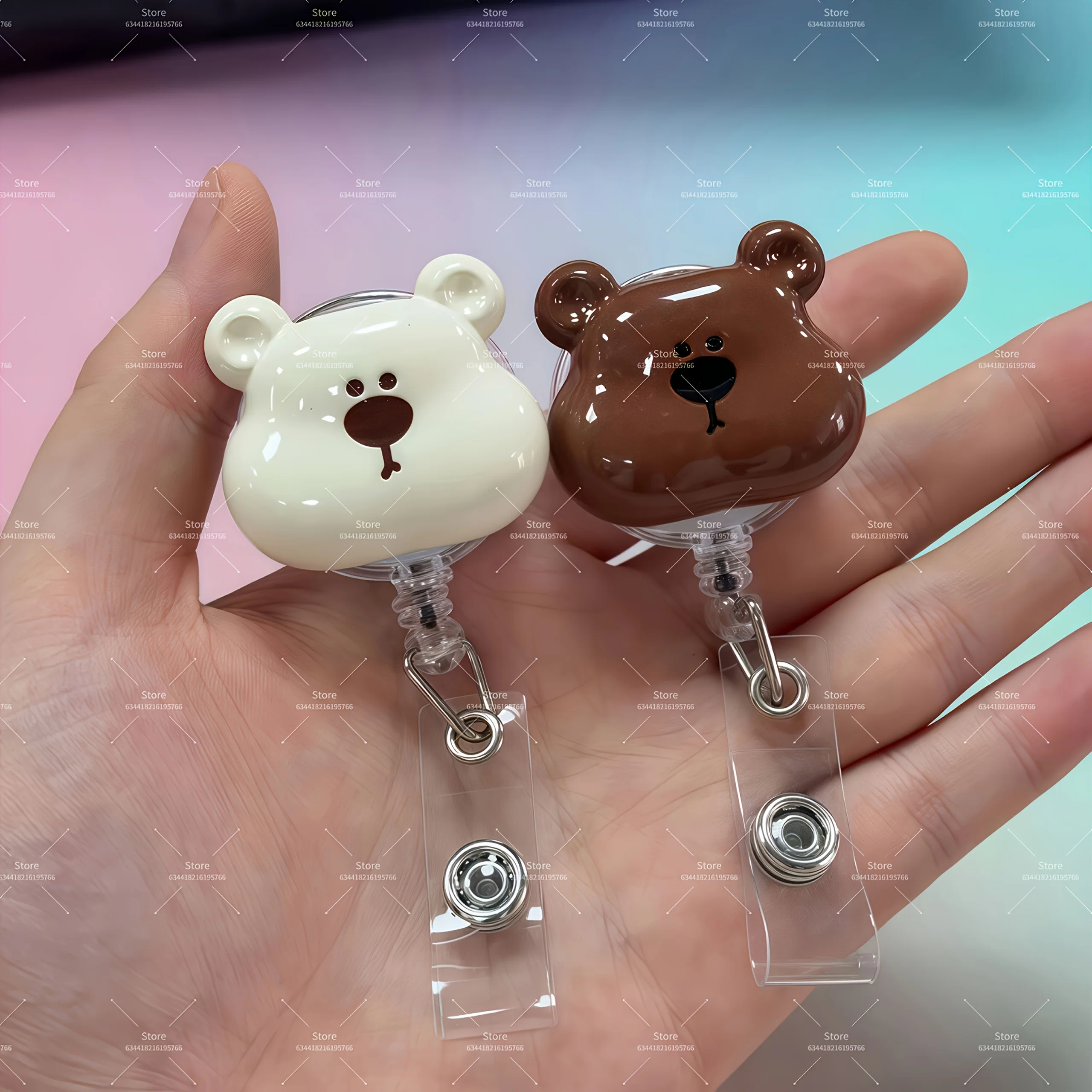 1/2 piezas de clip para credencial con diseño de animales de dibujos animados (Doctor, Enfermera, Maestra), cordón retráctil para credencial con temática médica, accesorios de oficina, estilo para parejas, regalo para el mejor amigo