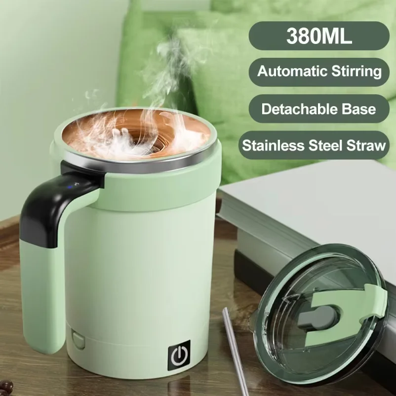 Automatic Stirring Cup Rechargeable Electric Stirring Mugs Magnetic Mixer Stainless Steel Coffee Mug Rotating Magnetic Tumbler