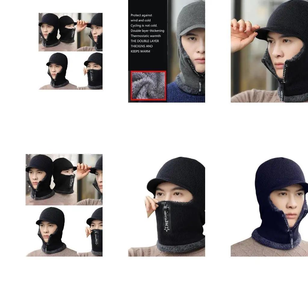 

652F Winter Outdoor Activity Hat Skiing Mountain Climbing Fleece Liner Face Mask Hats