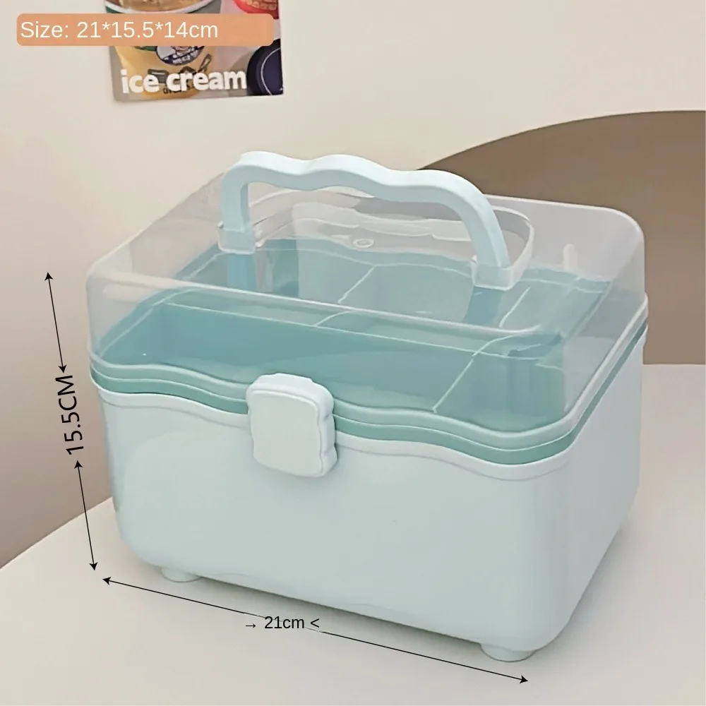 

Косметичка, двухслойная коробка для хранения ювелирных изделий, большой вместительный настольный органайзер, коробка для дизайна ногтей, водонепроницаемая семейная коробка для аварийного набора