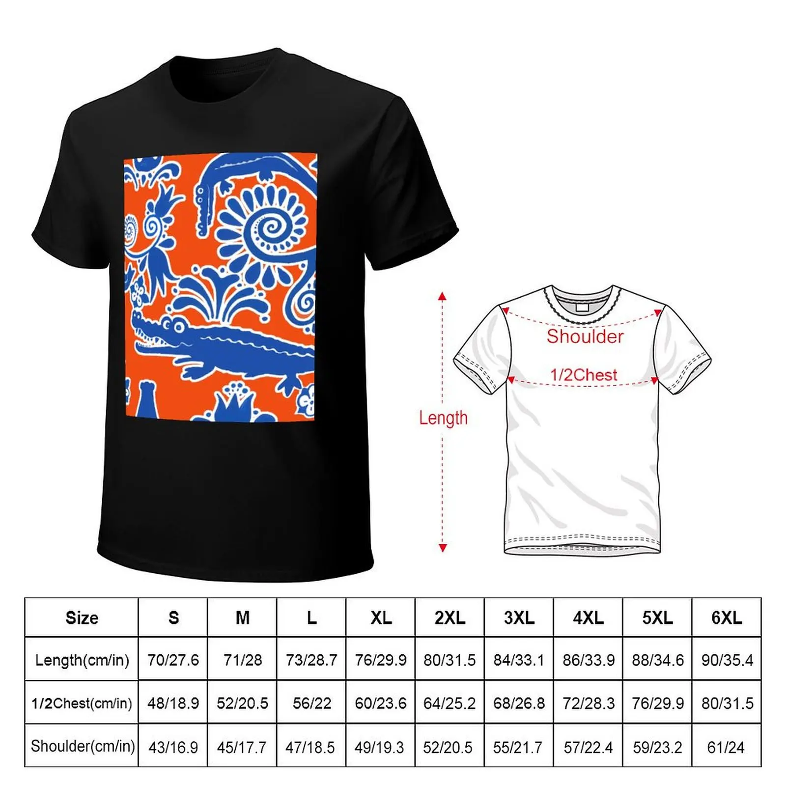 Gator Toile Orange and Blue T-Shirt Athletic Quick Dry T-Shirt for Men