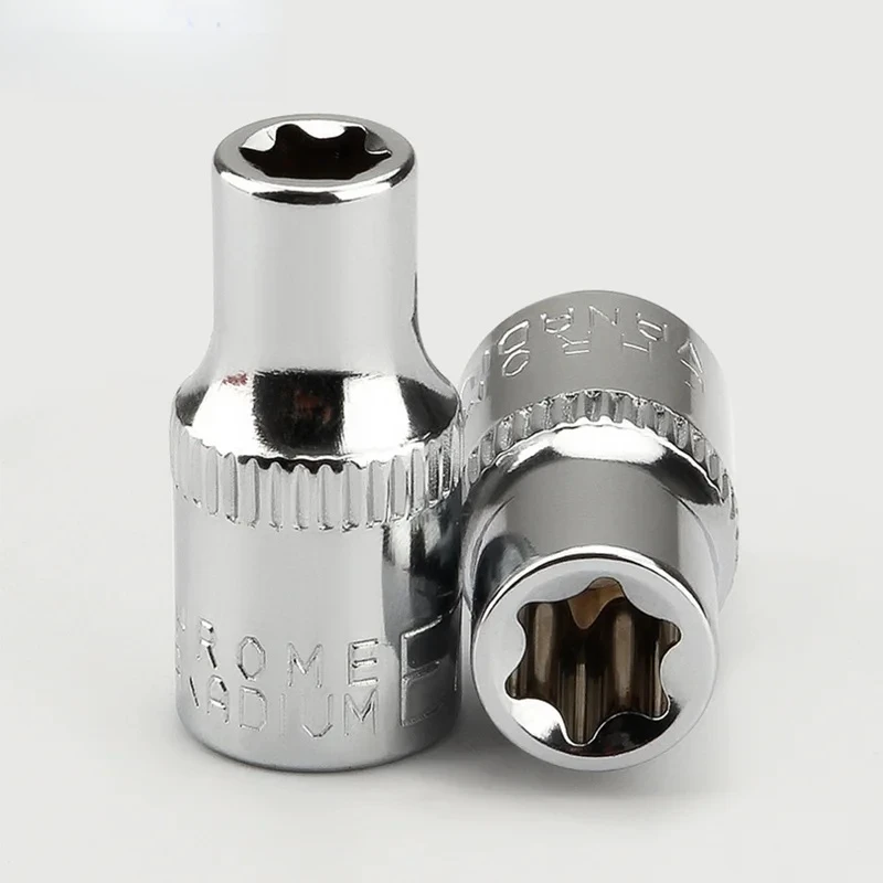 1 قطعة E4 E5 E6 E7 E8 E10 E-المقبس مآخذ 1/4 بوصة (6.3 مللي متر)/3/8 "توركس ستار بت أنثى E-مجموعة المقبس المكسرات مجموعة