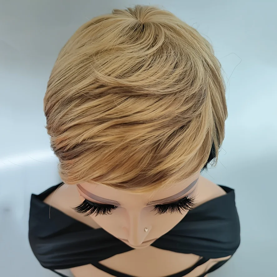 Highlight Synthetic Wigs Short Straight Pixie Cut Wig