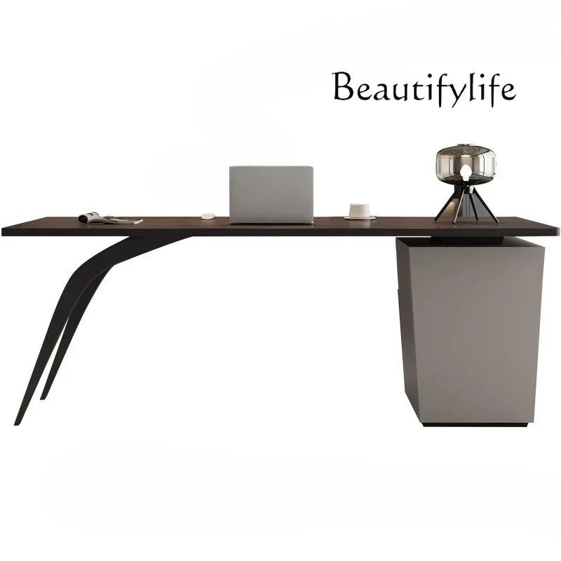 Designer Italian light luxury design sense boss desk modern living room study computer desk