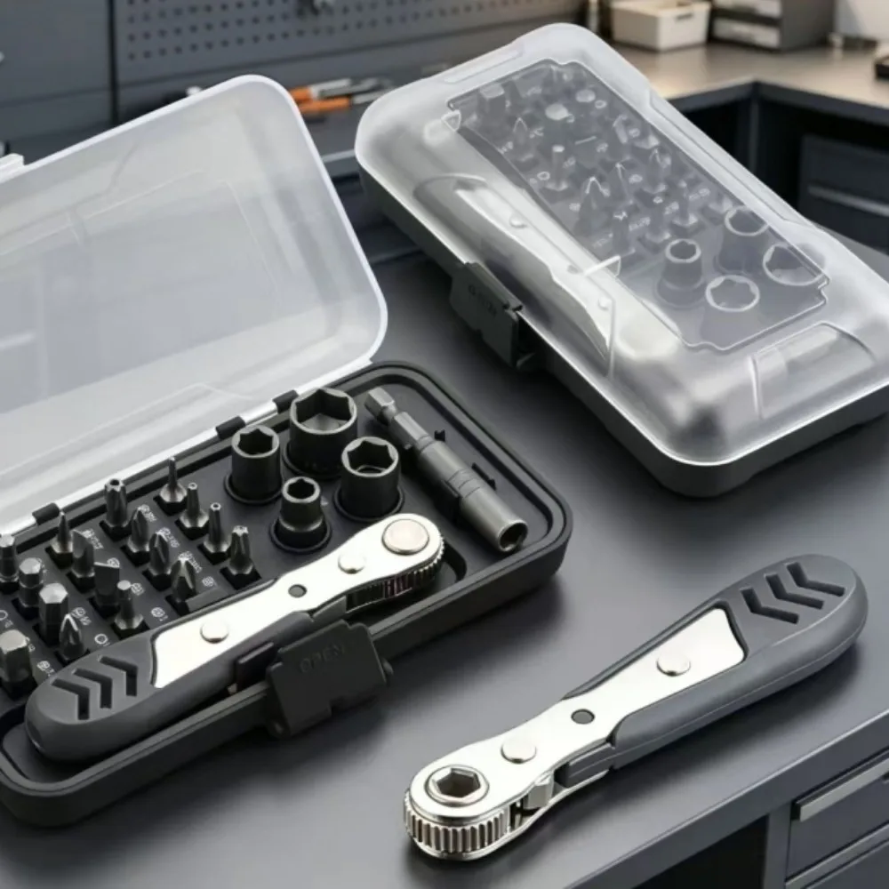 Multifunctional Two-way Multi-function Ratchet Screwdriver Forward and Reverse Working Screwdriver for Tight Spaces Tool