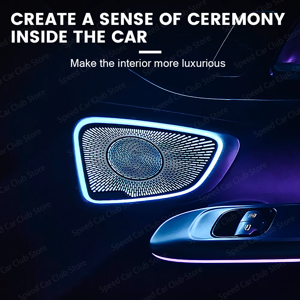 New 64-Color LED Speaker Cover for Mercedes Benz GLC X254 C-Class W206 C43 C63-Car Audio Luminous lid Accessory