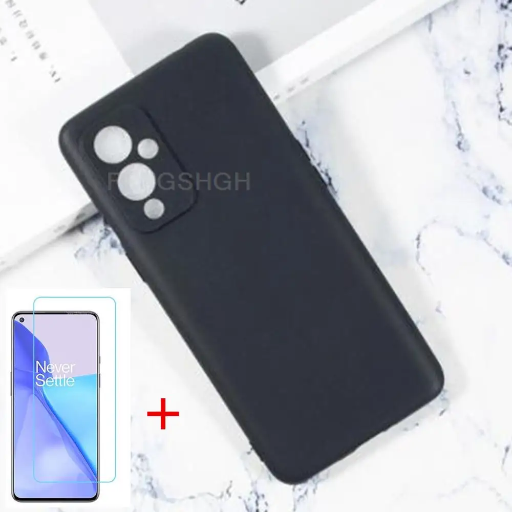 Transparent Phone Case For OnePlus 9 LE2113 LE2111 LE2110 LE2117 LE2115 Case Silicon Back TPU Tempered Glass Screen Protector