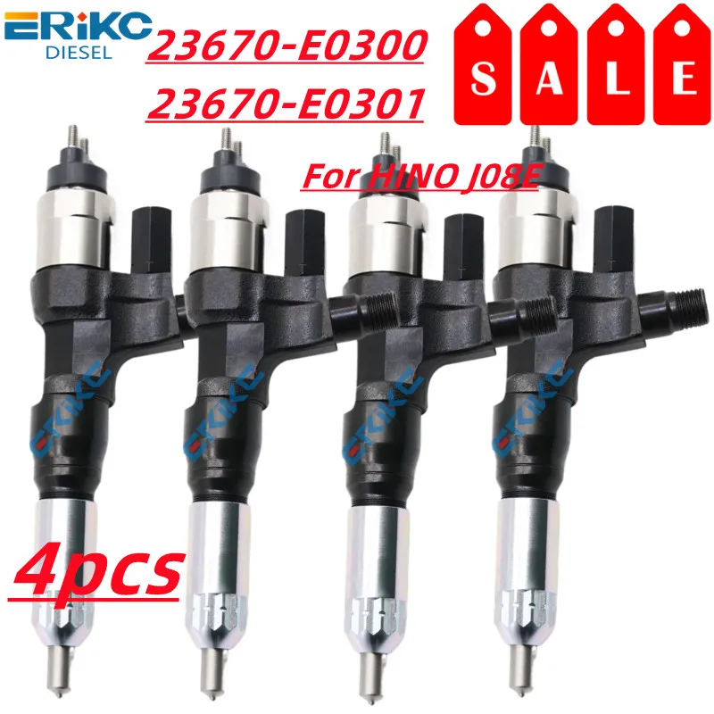 4PCS NEW 23670-E0300 23910-1400 095000-5960 Genuine Fuel Injector 23670-E0301 095000-5963 5-86520263-0 5865202630 For HINO J08E